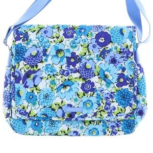 Vera Bradley messenger Blueberry Blooms NWT